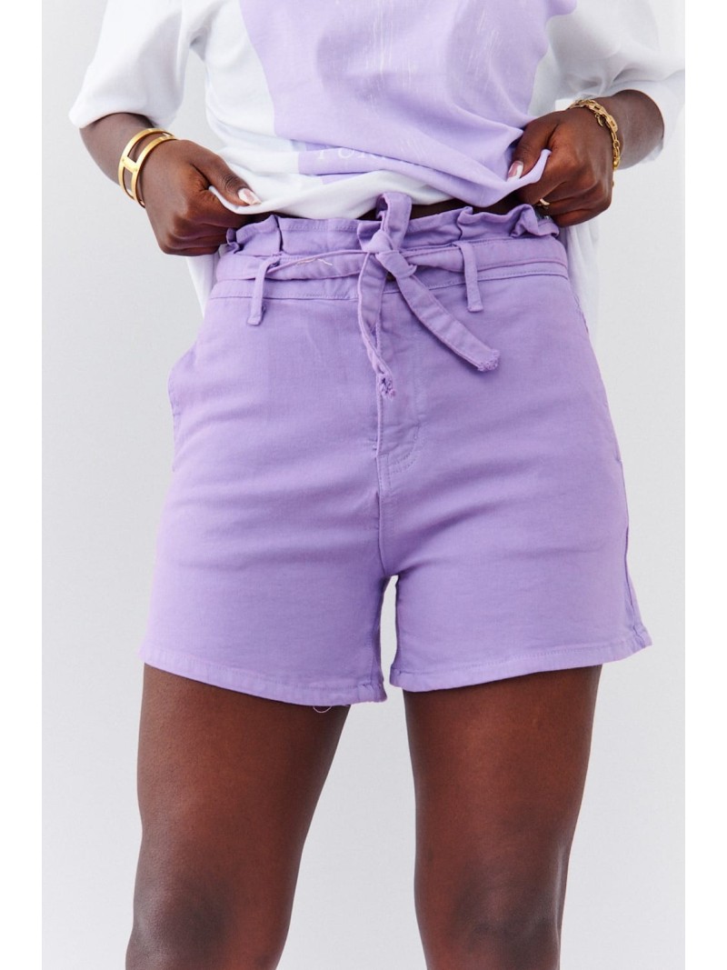 Pantaloni scurți din denim violet 66000 - Magazin online - Boutique